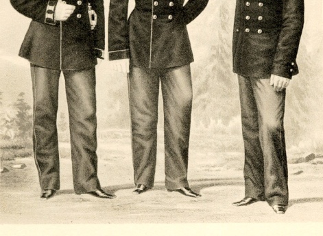 Военные художники. Классный, неклассный и ученик. 14 апреля 1867 года. (Парадная форма)