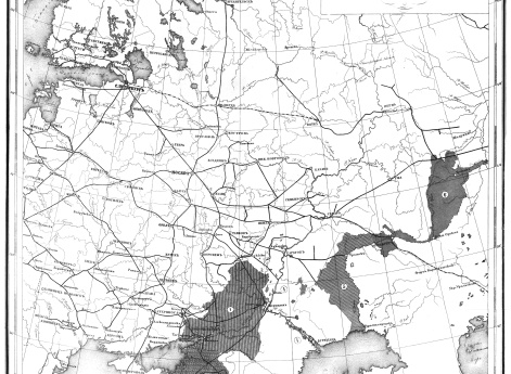 Европейская Россия с показанием земель казачьих войск (по данным 1902 года). Гравирована военно-топографическим депо 