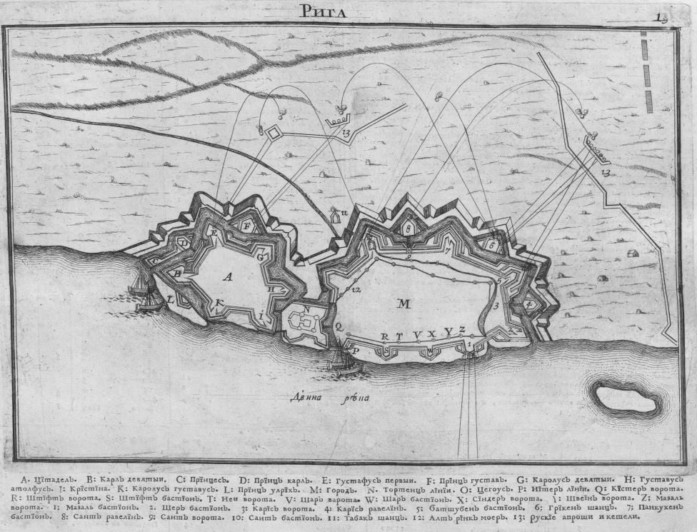 Атака города Риги с цитаделем в 1709 г.
