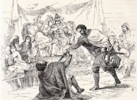 Убийство в Орде первого Великого князя Москвы Юрия Даниловича. Неизвестный художник. Вторая половина 19 века