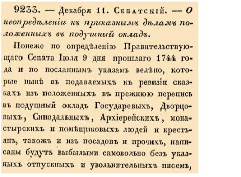 О&nbsp;неопределении к&nbsp;приказным делам положенных в&nbsp;подушный оклад