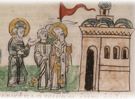 Освящение Богородицкой (Десятинной) церкви в Киеве, построенной по повелению Владимира Святославича греческими мастераами и укра-шенной иконами и утварью из Корсуни, и назначение служителями в ней Анастаса и других корсунских священников.