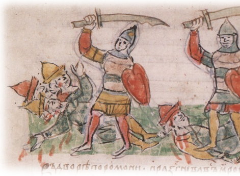 Избиение восставшими варяжской дружины Ярослава Владимировича.