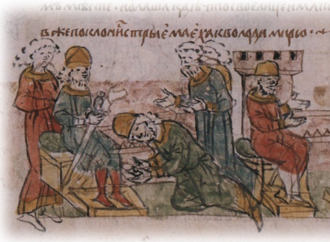 Обращение Андрея Юрьевича Вышгородского к отцу Юрию Владимировичу Долгорукому (Киевскому) с просьбой о примирении с Изяславом Мстиславичем; переговоры и примирение Юрия и Изяслава в Пересопнице.