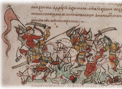 Избиение и пленение половцами остатков новгород-северских полков; пленение Игоря Святославича.