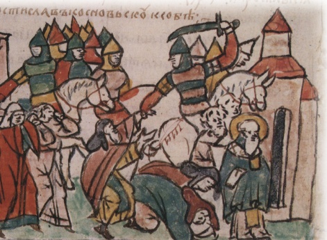 Избиение старых и немощных жителей Киева; угон в половецкий плен молодых киевлян; пленение и увод Мстислава Владимировича Дорогобужского Ростиславом Ярославичем Сновским.