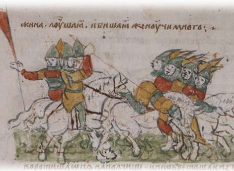 Поражение и бегство половцев — союзников черниговских князей Ольговичей — в сражении с войсками князей Владимировичей (Мономаховичей).