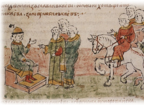 Отправление посольства Ростиславом Мстиславичем Смоленским к Юрию Владимировичу Долгорукому с просьбой о мире; поход Юрия на Киев.