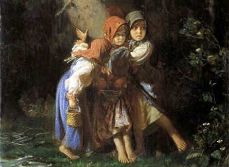 Крестьянские девочки в лесу