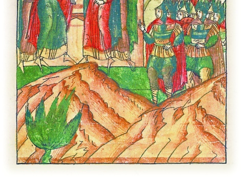 Великий князь Изяслав Мстиславич созывает всех бояр и дружину, которые отговаривают его идти в поход с Давыдовичами, советуют не верить им и наоборот идти воевать против них. Но князь никого не слушает и предлагает всем, кто хочет, идти с ним в поход.  