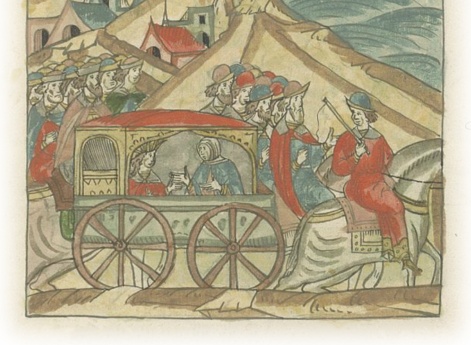 Царевна Софья с послами идет к великому князю через папскую область к морю.